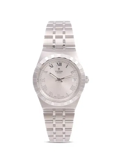 Pre-owned Tudor Royal 34mm Watch In Silver