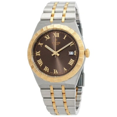 Tudor Royal Automatic Chocolate Brown Dial Two-tone Men's Watch M28503-0007 In Two Tone  / Brown / Chocolate / Gold / Gold Tone / Yellow