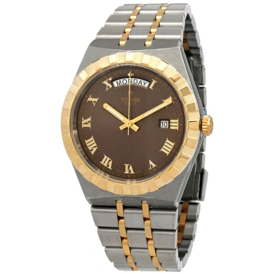 Tudor Royal Automatic Chocolate Brown Dial Two-tone Men's Watch M28603-0007 In Two Tone  / Brown / Chocolate / Gold / Gold Tone / Yellow