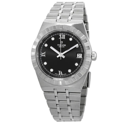 Tudor Royal Automatic Diamond Black Dial 34 Mm Watch M28400-0004 In Metallic