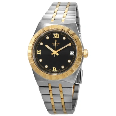 Tudor Royal Automatic Diamond Black Dial 34 Mm Watch M28403-0005 In Black / Gold / Gold Tone / Yellow