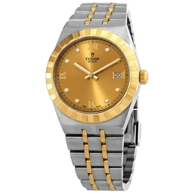 Tudor Royal Automatic Diamond Champagne Dial Unisex Watch M28503-0005 In Champagne / Gold / Yellow