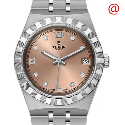 Tudor Royal Automatic Diamond Salmon Dial Ladies Watch M28400-0011 In Pink