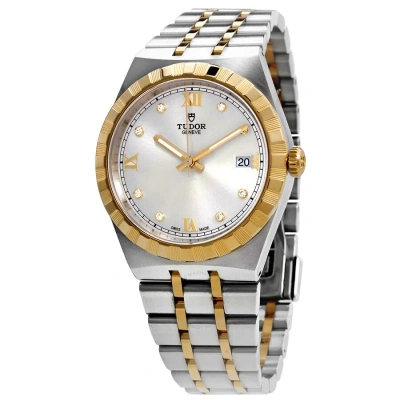 Tudor Royal Automatic Diamond Silver Dial 38 Mm Watch M28503-0002 In Gold / Silver / Yellow