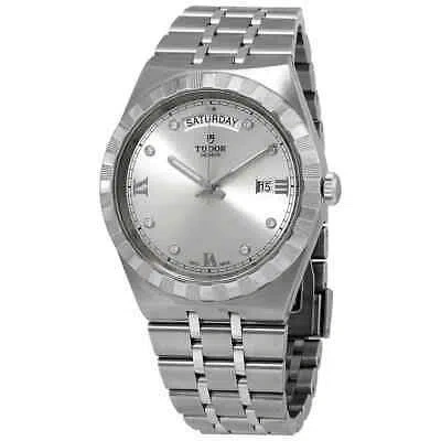 Pre-owned Tudor Royal Automatic Diamond Silver Dial Watch M28600-0002