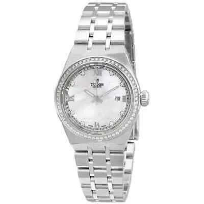 Pre-owned Tudor Royal Automatic Diamond White Mop Dial Ladies Watch M28320-0001