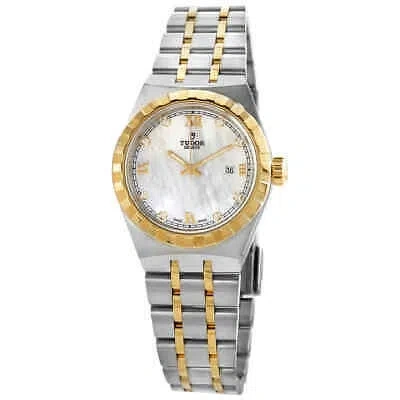 Pre-owned Tudor Royal Automatic Mop Diamond 28 Mm Ladies Watch M28303-0007