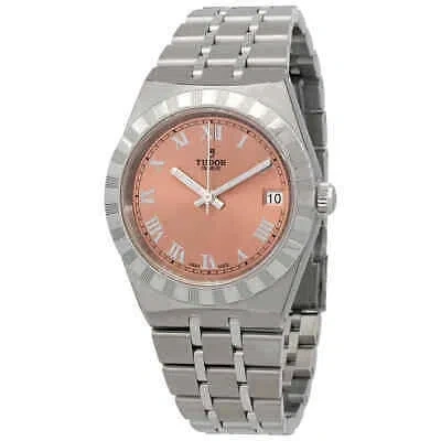 Pre-owned Tudor Royal Automatic Salmon Dial Ladies Watch M28400-0009