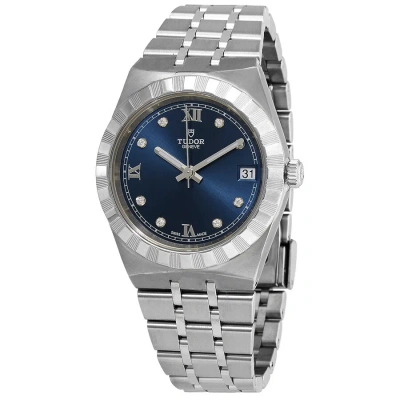 Tudor Royal Diamond Blue Sunray Dial Ladies Watch M28400-0007 In Gray