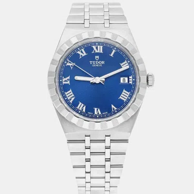 Pre-owned Tudor Royal M28500-0005 Automatic Blue Stainless Steel Men's Wristwatch 38 Mm