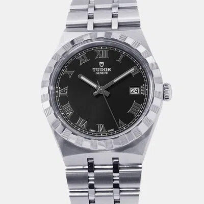 Pre-owned Tudor Royal M28500-0003 Black Dial Stainless Steel Automatic Wristwatch 38 Mm