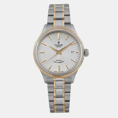 Pre-owned Tudor Silver Stainless Steel Style 12503-00020 Automatic Men's Wristwatch 38 Mm