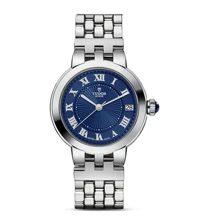 Tudor Stainless Steel Clair De Rose Watch In Blue