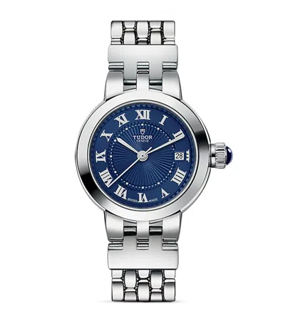 Tudor Stainless Steel Clair De Rose Watch In Blue