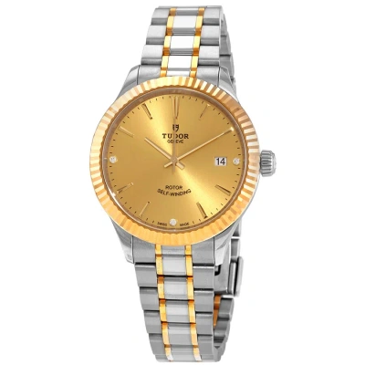 Tudor Style Automatic Diamond Champagne Dial Unisex Watch M12513-0007 In Gold