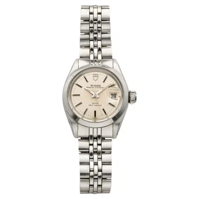 Pre-owned Tudor Vintage 1980s  Princess Oysterdate 92400 Steel Silver Dial Auto 26mm In Multiple