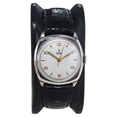 Pre-owned Tudor Watch Company By Rolex Nickel Cushion Shaped Watch Circa 1940's In Multi