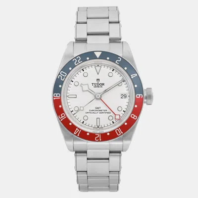 Pre-owned Tudor White Stainless Steel Black Bay 79830rb Automatic Men's Wristwatch 41 Mm