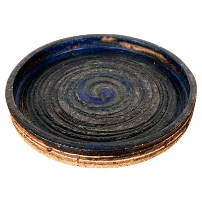 Pre-owned Tue Poulsen Mid-century Modern Danish Studio Pottery Bowl  Tue Keramik 1960s In Black