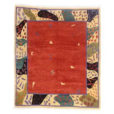 Pre-owned Tufenkian The Painter's Reverie: A Vintage Tibetan Masterpiece Of Abstract Expression In Brown