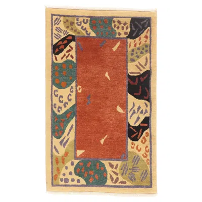 Pre-owned Tufenkian The Painter's Reverie: A Vintage Tibetan Masterpiece Of Abstract Expression In Brown