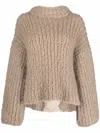 Tuinch Chunky High Neck Jumper In Neutrals