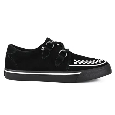 T.u.k Footwear Tuk Pointed Creeper Sneaker Black White Suede Platform Shoes - A9182