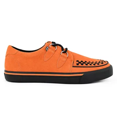 T.u.k Footwear Tuk Pointed Creeper Sneaker Orange Cow Suede Platform Shoes - A9182