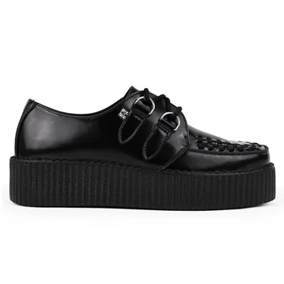 T.u.k Footwear Tuk Viva High Creeper Black Leather Platform Lace-up Goth Shoes - Av6802