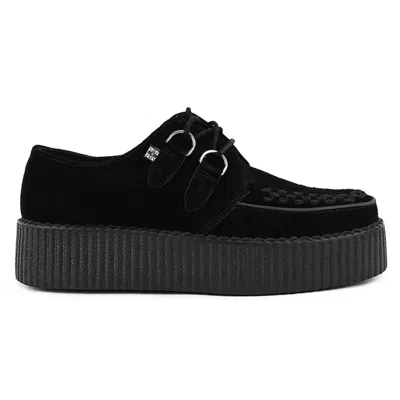 T.u.k Footwear Tuk Viva High Creeper Black Suede Platform Lace-up Goth Shoes - Av6802