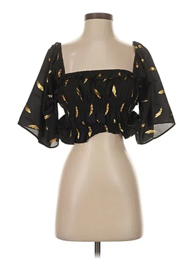 Pre-owned Tularosa 3/4 Sleeve Blouse In Black