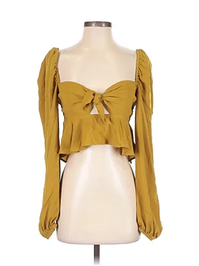 Pre-owned Tularosa 3/4 Sleeve Blouse In Gold