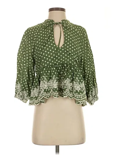 Pre-owned Tularosa 3/4 Sleeve Blouse In Green