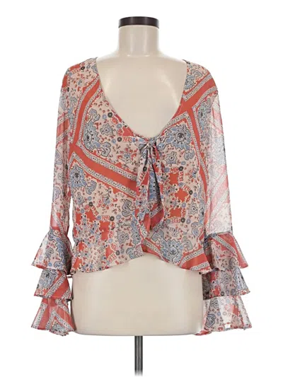 Pre-owned Tularosa 3/4 Sleeve Blouse In Orange