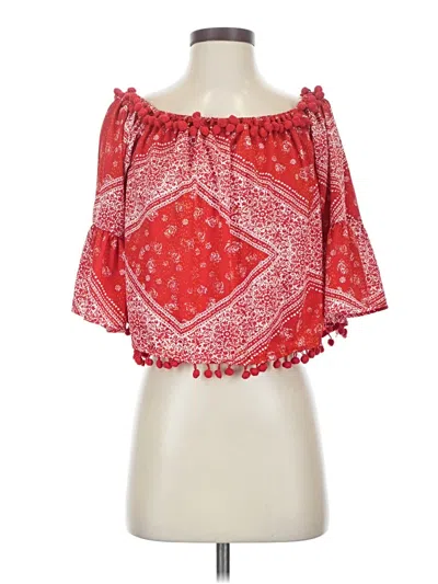 Pre-owned Tularosa 3/4 Sleeve Blouse In Red