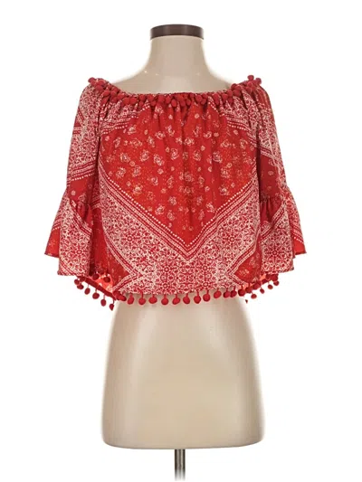 Pre-owned Tularosa 3/4 Sleeve Blouse In Red