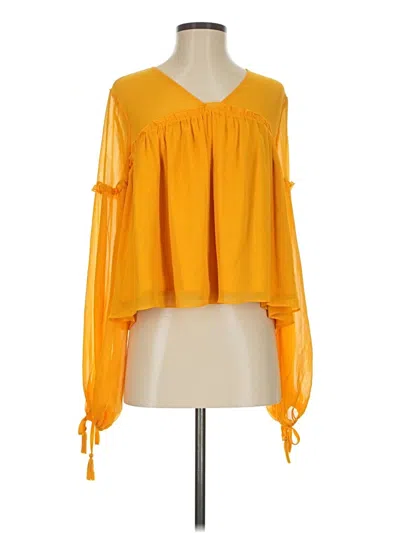 Pre-owned Tularosa 3/4 Sleeve Blouse In Yellow