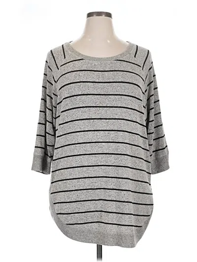 Pre-owned Tularosa 3/4 Sleeve Top Gray Boatneck Tops