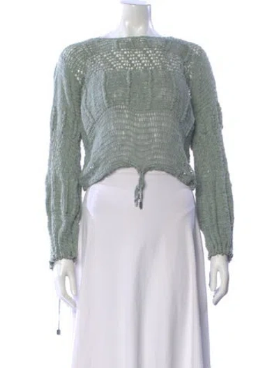 Pre-owned Tularosa Bateau Neckline Sweater In Green