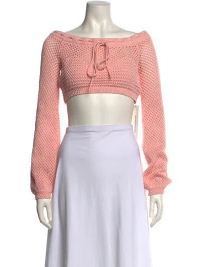 Pre-owned Tularosa Bateau Neckline Sweater In Pink
