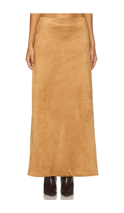 Tularosa Brandy Faux Suede Maxi Skirt In Brown