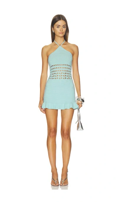 Tularosa Cathie Pointelle Mini Dress In Blue
