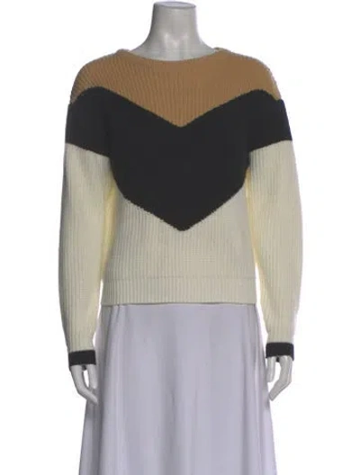 Pre-owned Tularosa Colorblock Pattern Crew Neck Sweater In Neutral