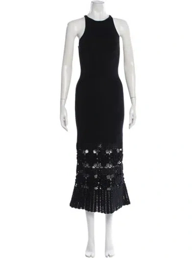 Pre-owned Tularosa Crew Neck Long Dress In Black