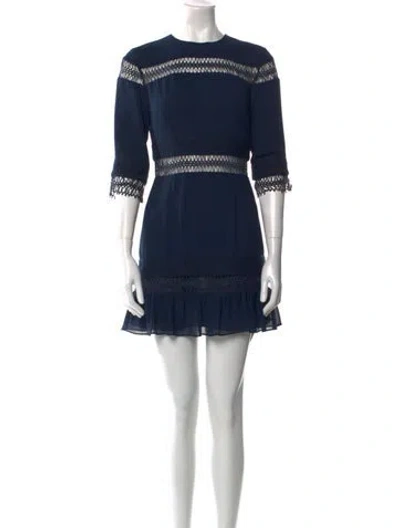 Pre-owned Tularosa Crew Neck Mini Dress In Blue