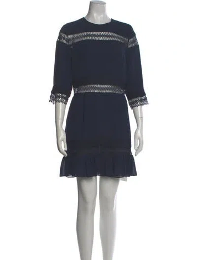 Pre-owned Tularosa Crew Neck Mini Dress In Blue