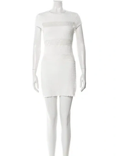 Pre-owned Tularosa Crew Neck Mini Dress In White