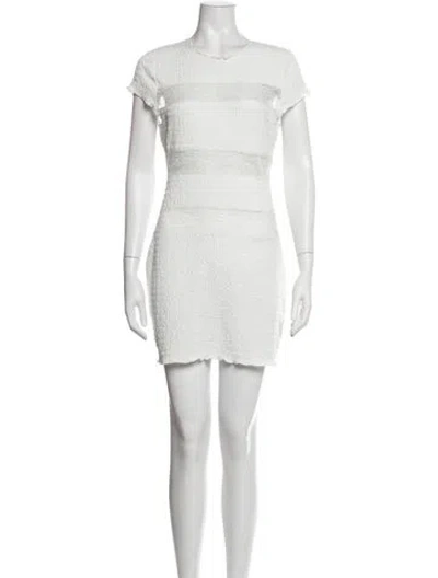 Pre-owned Tularosa Crew Neck Mini Dress In White