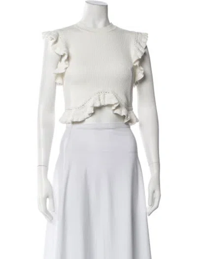 Pre-owned Tularosa Crew Neck Sweater In White