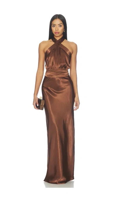 Tularosa Delphi Gown In Brown